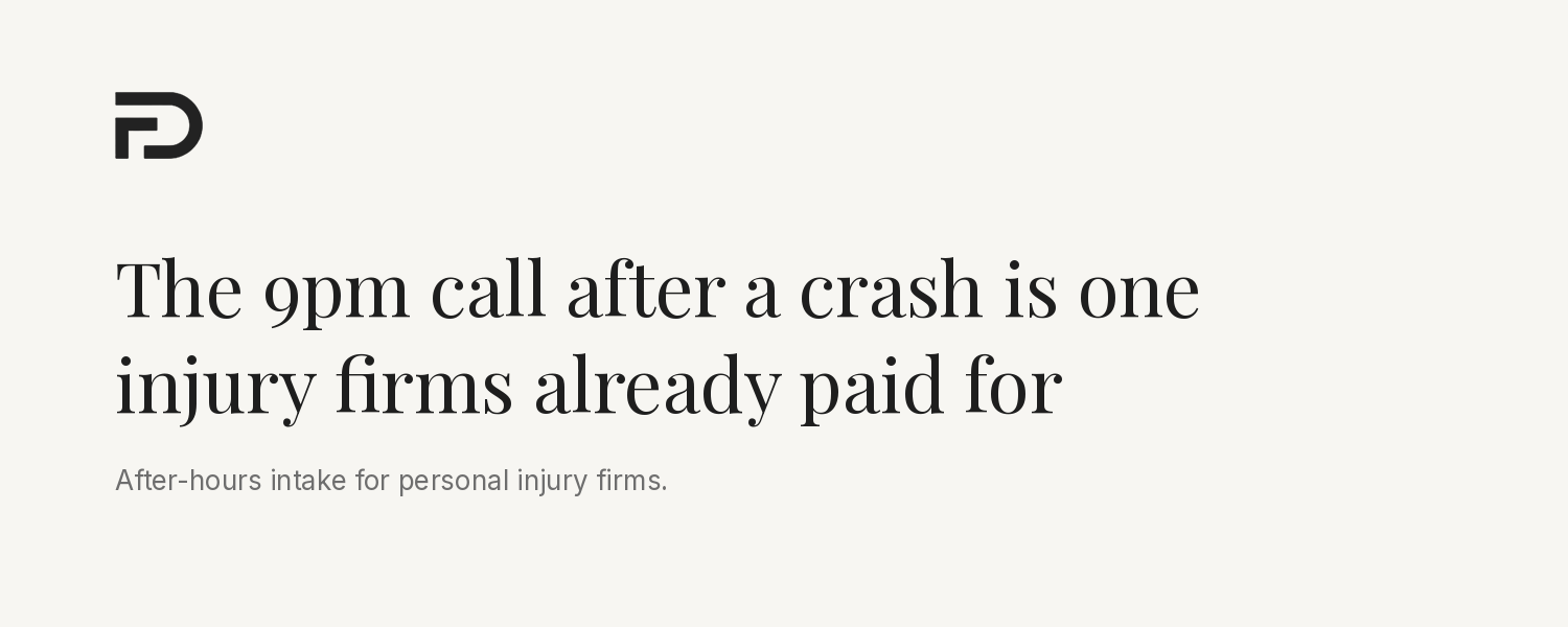 After-hours intake for personal injury firms: the 9pm call